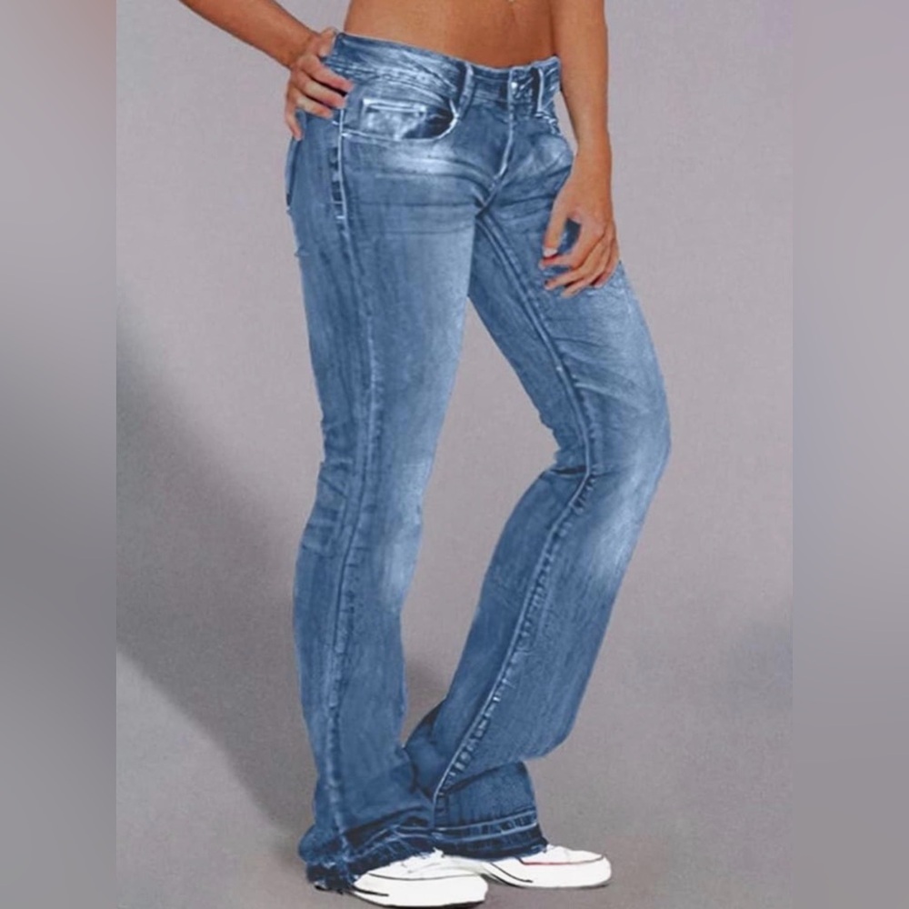 Flamingals Low Rise Boot Cut Jeans for Women Butt Lifting Western Pants M - Picture 6 of 15